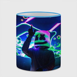 Кружка 3D Marshmello: Neon DJ, цвет: 3D-небесно-голубой кант — фото 2