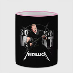 Кружка 3D Metallica black, цвет: 3D-розовый кант — фото 2