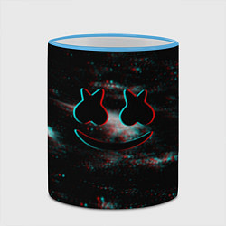 Кружка 3D Marshmello: Glitch Space, цвет: 3D-небесно-голубой кант — фото 2