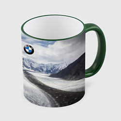 Кружка 3D BMW - снежная вершина, цвет: 3D-зеленый кант
