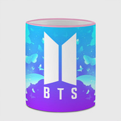 Кружка 3D BTS: Violet Butterflies, цвет: 3D-розовый кант — фото 2