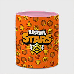 Кружка 3D Brawl Stars: Orange Team, цвет: 3D-белый + розовый — фото 2