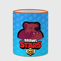 Кружка 3D Bear: Brawl Stars, цвет: 3D-оранжевый кант — фото 2