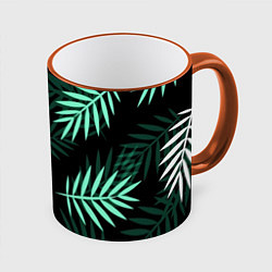Кружка 3D Листья пальмы, цвет: 3D-оранжевый кант