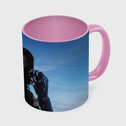 Кружка 3D Киану Ривз, цвет: 3D-белый + розовый