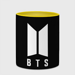 Кружка 3D BTS лого белое, цвет: 3D-белый + желтый — фото 2