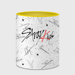 Кружка 3D STRAY KIDS АВТОГРАФЫ, цвет: 3D-белый + желтый — фото 2