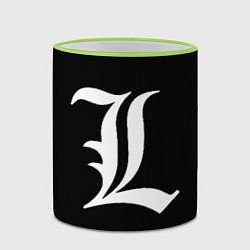 Кружка 3D DEATH NOTE ТЕТРАДЬ СМЕРТИ L, цвет: 3D-светло-зеленый кант — фото 2