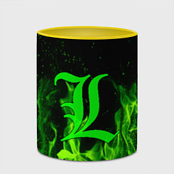 Кружка 3D L letter flame, цвет: 3D-белый + желтый — фото 2