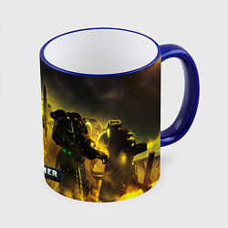 Кружка 3D Warhammer 40K - Космические Десантники, цвет: 3D-синий кант