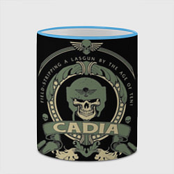Кружка 3D Вархаммер - Cadia skull, цвет: 3D-небесно-голубой кант — фото 2