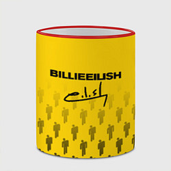 Кружка 3D Billie Eilish: Yellow Autograph, цвет: 3D-красный кант — фото 2