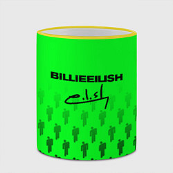 Кружка 3D Billie Eilish: Green Autograph, цвет: 3D-желтый кант — фото 2