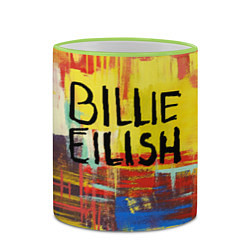 Кружка 3D Billie Eilish: Art, цвет: 3D-светло-зеленый кант — фото 2