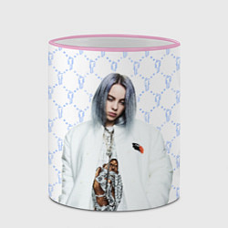 Кружка 3D BILLIE EILISH: White Fashion, цвет: 3D-розовый кант — фото 2