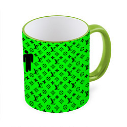 Кружка 3D BILLIE EILISH x LV Green, цвет: 3D-светло-зеленый кант