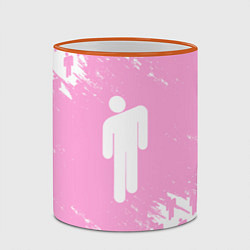 Кружка 3D Billie Eilish: Pink Style, цвет: 3D-оранжевый кант — фото 2