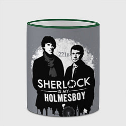 Кружка 3D Sherlock Holmesboy, цвет: 3D-зеленый кант — фото 2