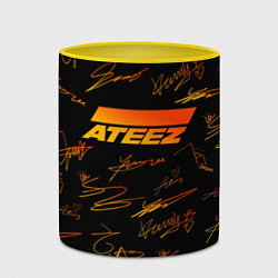 Кружка 3D ATEEZ АВТОГРАФЫ, цвет: 3D-белый + желтый — фото 2