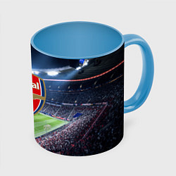 Кружка 3D FC Arsenal, цвет: 3D-белый + небесно-голубой