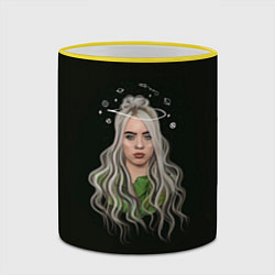 Кружка 3D Billie Eilish Black Art, цвет: 3D-желтый кант — фото 2