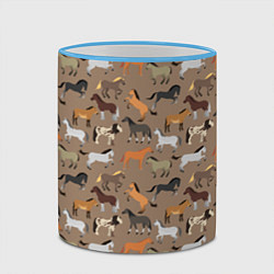 Кружка 3D Кони-лошади, цвет: 3D-небесно-голубой кант — фото 2