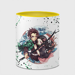 Кружка 3D KIMETSU NO YAIBA, цвет: 3D-белый + желтый — фото 2