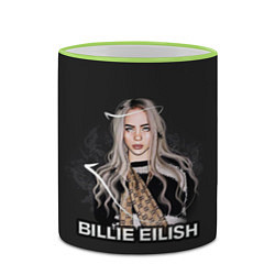 Кружка 3D BILLIE EILISH, цвет: 3D-светло-зеленый кант — фото 2