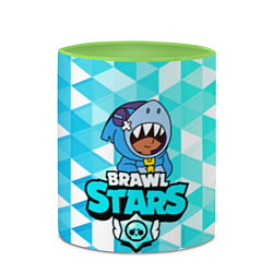 Кружка 3D BRAWL STARS LEON SHARK, цвет: 3D-белый + светло-зеленый — фото 2
