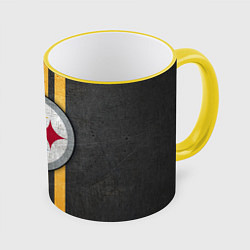 Кружка 3D Pittsburgh Steelers, цвет: 3D-желтый кант