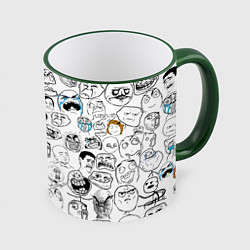 Кружка 3D МЕМЫ, цвет: 3D-зеленый кант