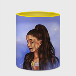 Кружка 3D Ariana Grande Ариана Гранде, цвет: 3D-белый + желтый — фото 2