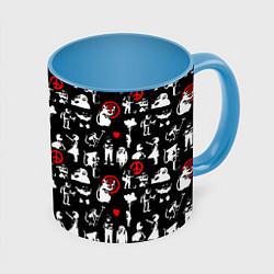 Кружка 3D Banksy, цвет: 3D-белый + небесно-голубой