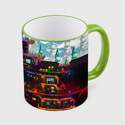 Кружка 3D Terraria, цвет: 3D-светло-зеленый кант