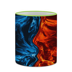 Кружка 3D Огонь и вода, цвет: 3D-светло-зеленый кант — фото 2
