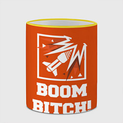 Кружка 3D Boom Bitch!, цвет: 3D-желтый кант — фото 2