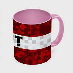 Кружка 3D MINECRAFT TNT, цвет: 3D-белый + розовый
