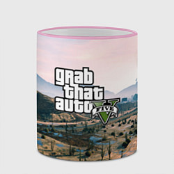 Кружка 3D Grand Theft Auto 5, цвет: 3D-розовый кант — фото 2