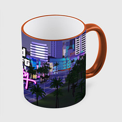 Кружка 3D Grand Theft Auto Vice City, цвет: 3D-оранжевый кант
