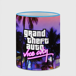 Кружка 3D Grand Theft Auto Vice City, цвет: 3D-небесно-голубой кант — фото 2