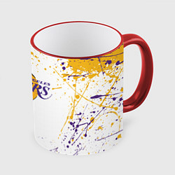 Кружка 3D LA LAKERS, цвет: 3D-красный кант