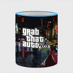 Кружка 3D Grand Theft Auto V, цвет: 3D-небесно-голубой кант — фото 2