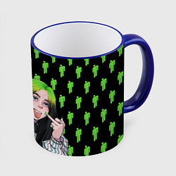 Кружка 3D Billie Eilish, цвет: 3D-синий кант