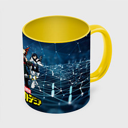 Кружка 3D Моя геройская академия, цвет: 3D-белый + желтый