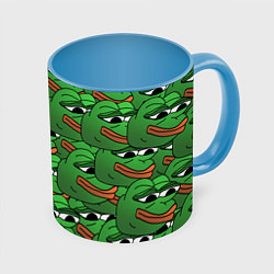 Кружка 3D Pepe The Frog, цвет: 3D-белый + небесно-голубой