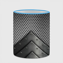 Кружка 3D Броня металлическая, цвет: 3D-небесно-голубой кант — фото 2