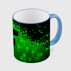 Кружка 3D MINECRAFT, цвет: 3D-небесно-голубой кант