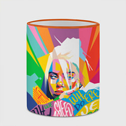 Кружка 3D BILLIE EILISH, цвет: 3D-оранжевый кант — фото 2