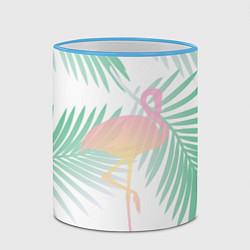 Кружка 3D Фламинго в джунглях, цвет: 3D-небесно-голубой кант — фото 2