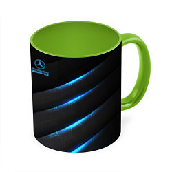 Кружка 3D Mercedes-AMG, цвет: 3D-белый + светло-зеленый